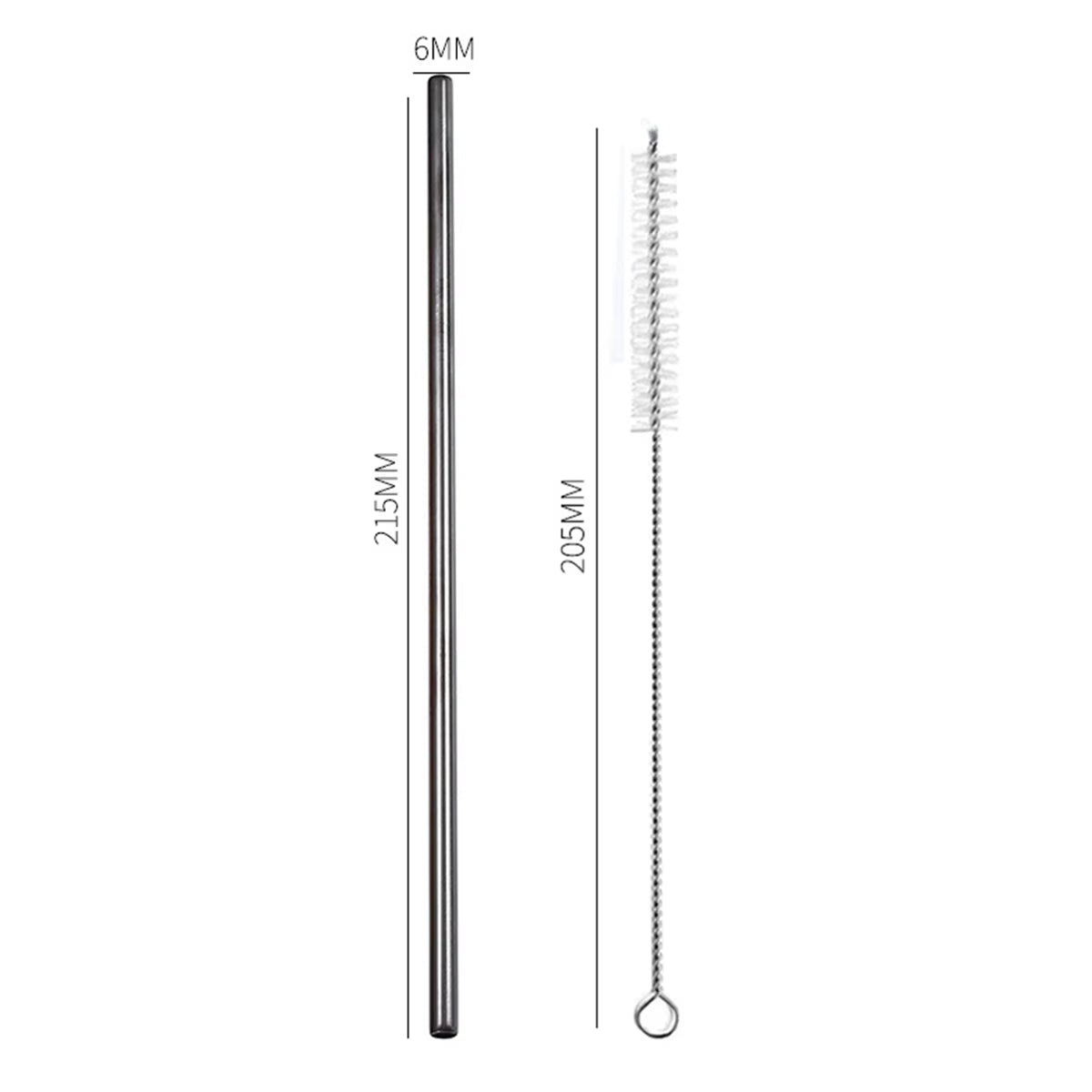 Premium 304 Stainless Steel Reusable Drinking Straws with Cleaning Brush - Eco-Friendly Cocktail Bar Accessory