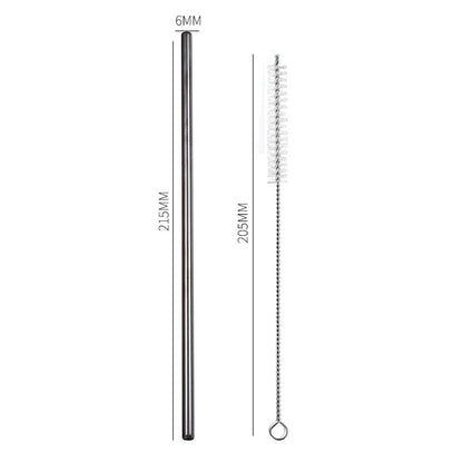 Premium 304 Stainless Steel Reusable Drinking Straws with Cleaning Brush - Eco-Friendly Cocktail Bar Accessory