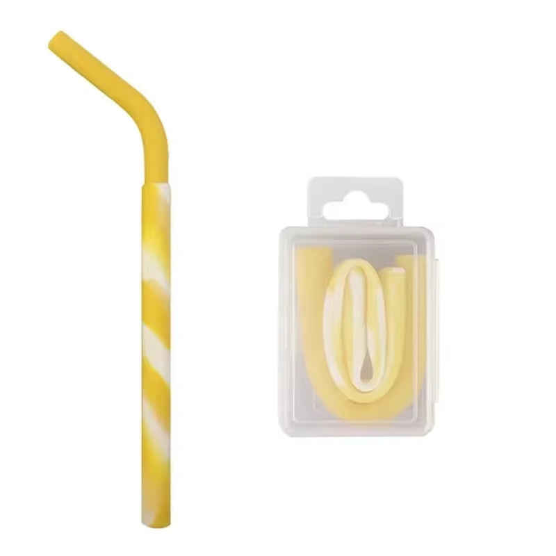 Eco-Friendly Collapsible Silicone Straw with Box - Reusable & Portable Folding Straw