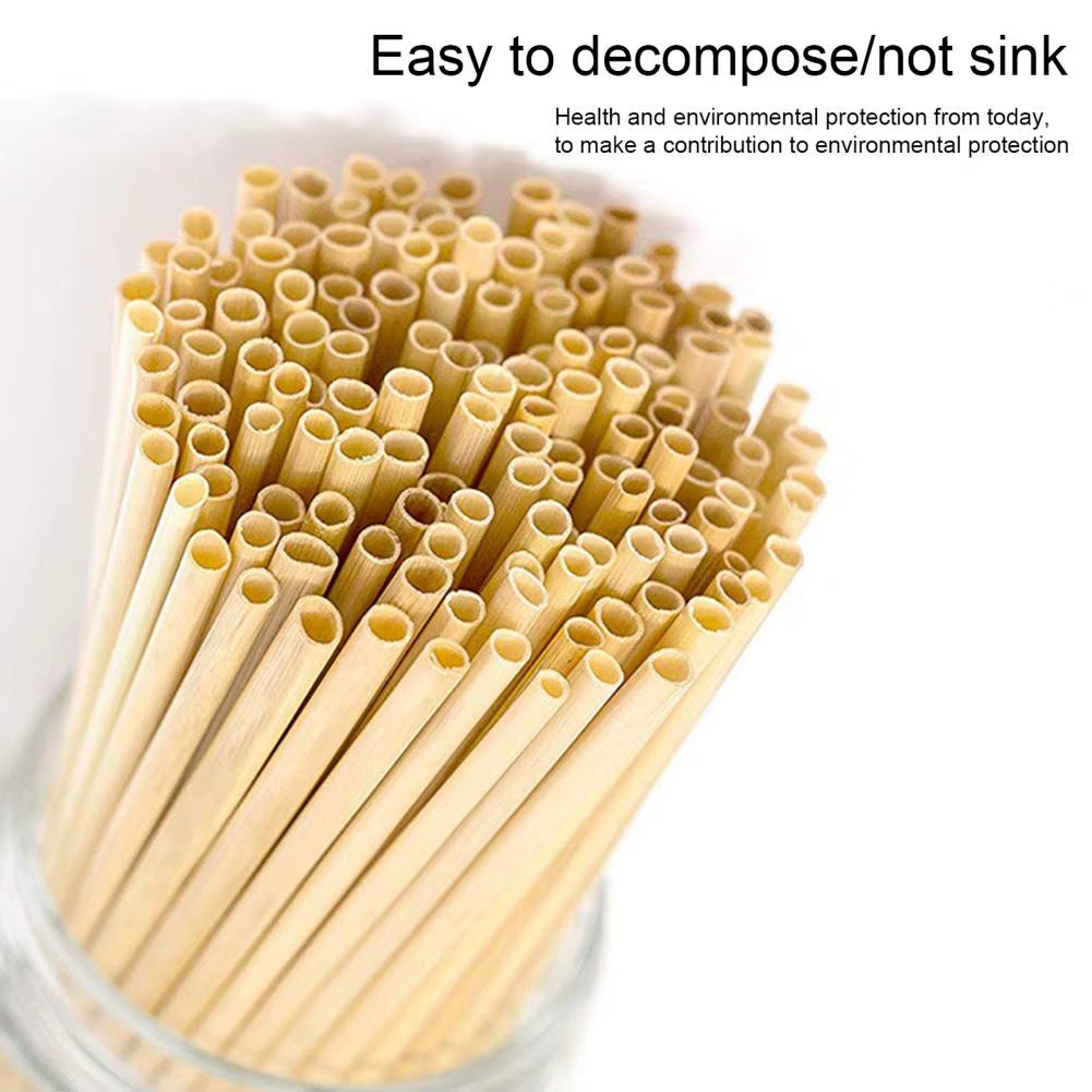 300 Pcs Eco-Friendly Bamboo Straws - Reusable, Biodegradable, and Chemical-Free for All Your Party Needs