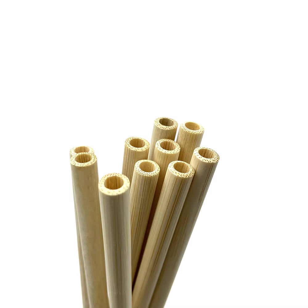 Reusable Drinking Straw 10PCS Bamboo Straw Set High Quality Eco-Friendly Straw with Cleaner Brush Bar Party Accessory