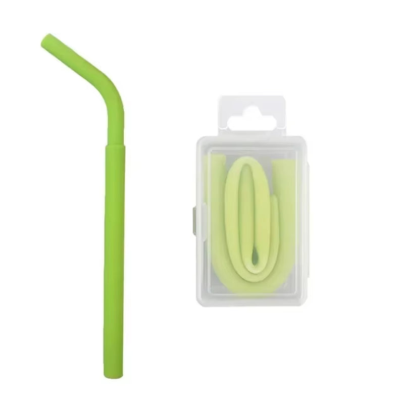 Eco-Friendly Collapsible Silicone Straw with Box - Reusable & Portable Folding Straw