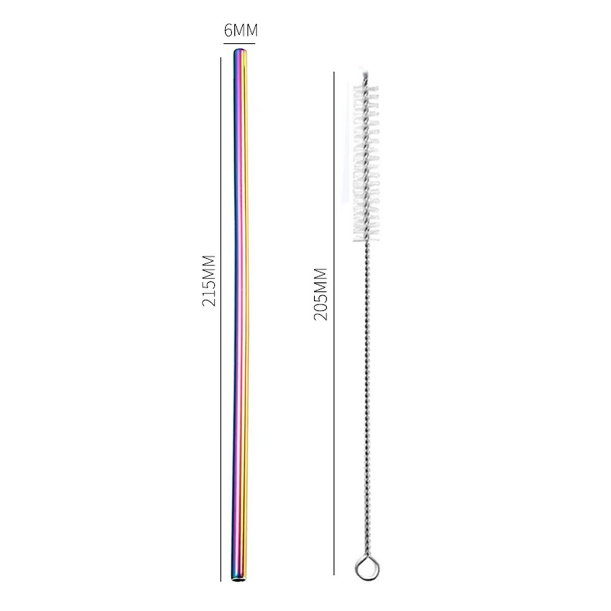 Premium 304 Stainless Steel Reusable Drinking Straws with Cleaning Brush - Eco-Friendly Cocktail Bar Accessory