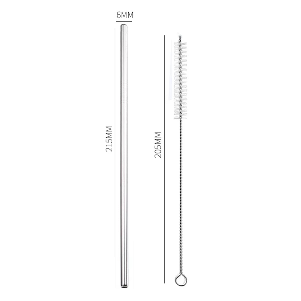 Premium 304 Stainless Steel Reusable Drinking Straws with Cleaning Brush - Eco-Friendly Cocktail Bar Accessory