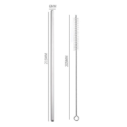 Premium 304 Stainless Steel Reusable Drinking Straws with Cleaning Brush - Eco-Friendly Cocktail Bar Accessory