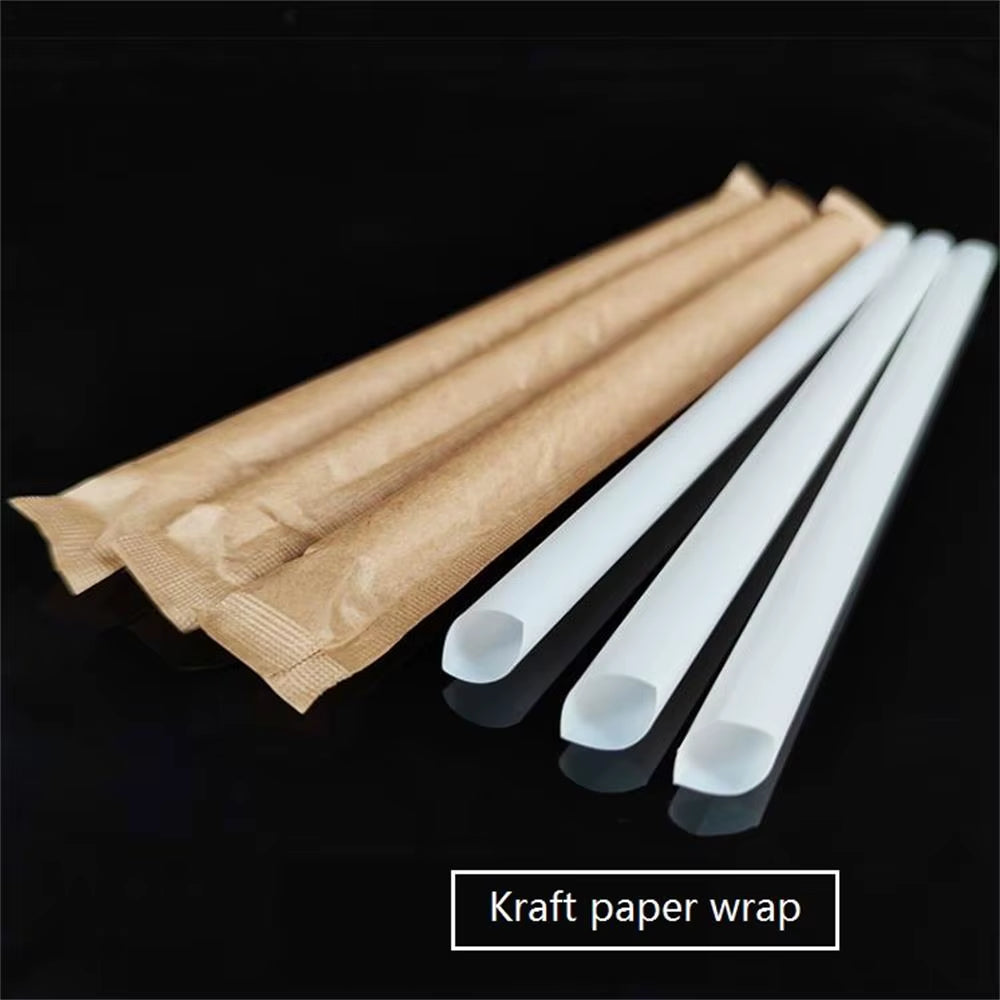 Corn Starch Disposable Straw 12mm Individually Wrapped