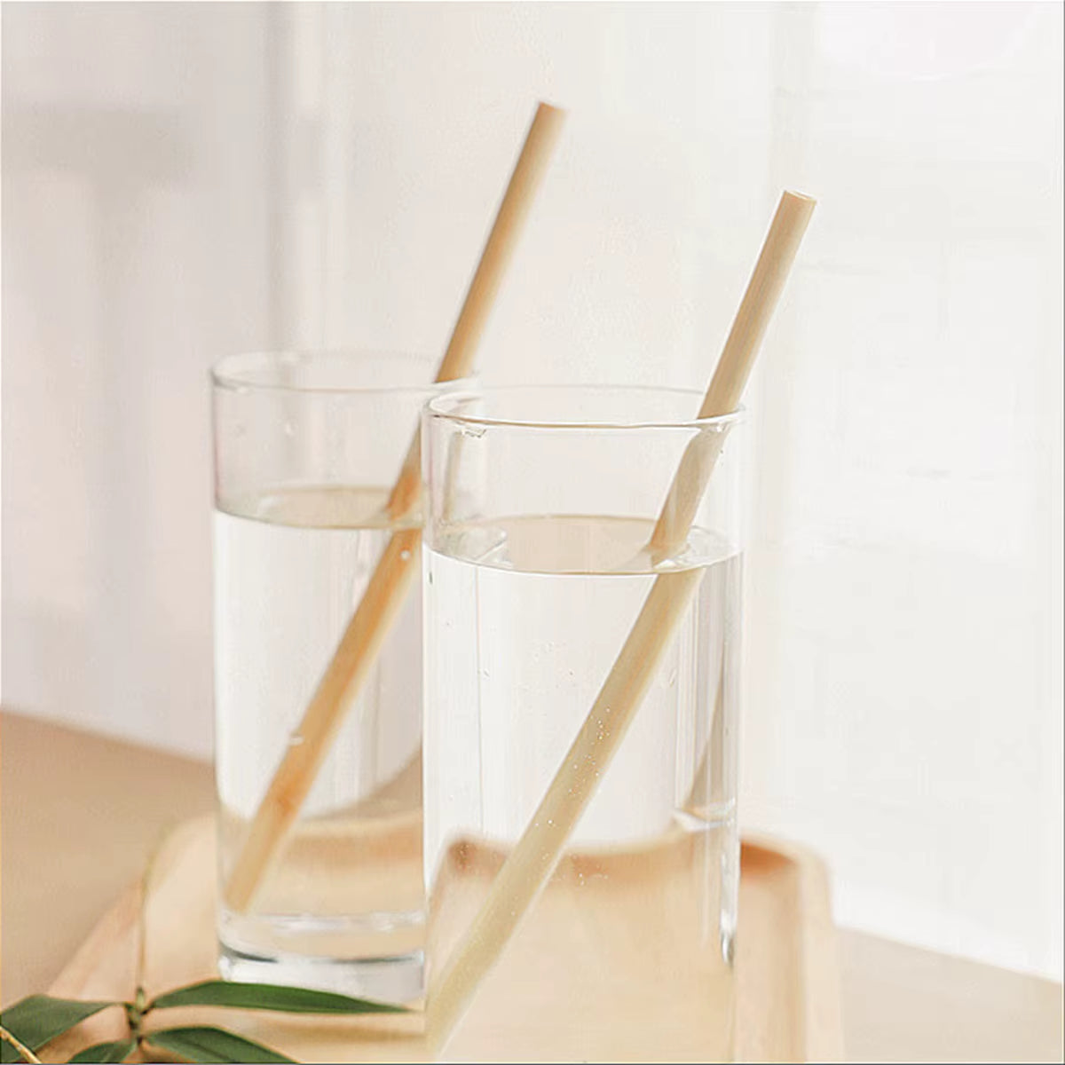 10 Eco-Friendly Reusable Bamboo Straws with Case - 10 Pack Biodegradable Drinking Straws for Cocktails and Beverages