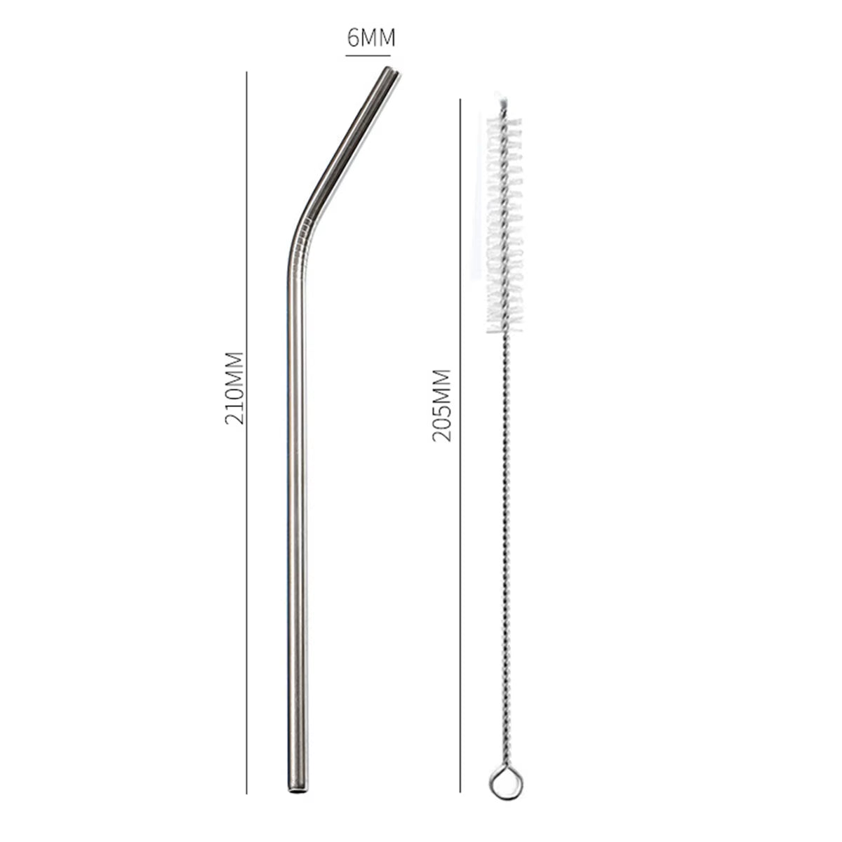 Premium 304 Stainless Steel Reusable Drinking Straws with Cleaning Brush - Eco-Friendly Cocktail Bar Accessory