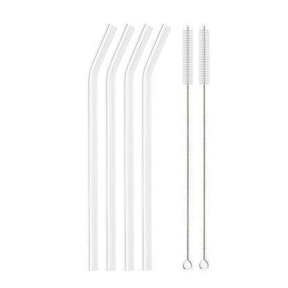 Straight Bend Straw Borosilicate Glass Straws Environmentally Friendly Reusable for Milkshakes Bar Accessories Straws with Brushes