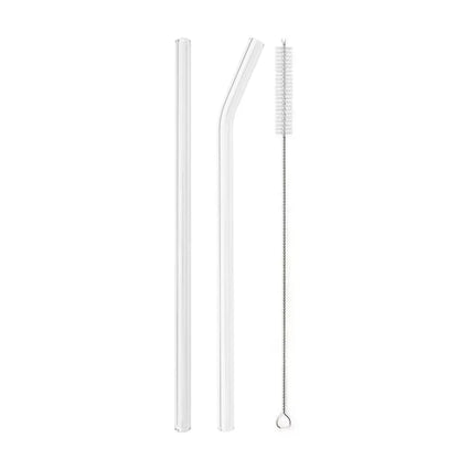 Straight Bend Straw Borosilicate Glass Straws Environmentally Friendly Reusable for Milkshakes Bar Accessories Straws with Brushes