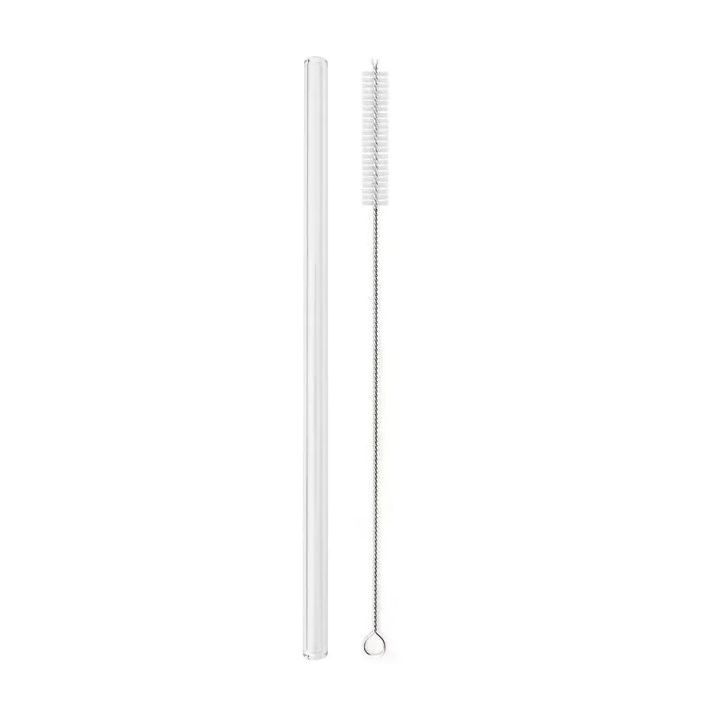 Straight Bend Straw Borosilicate Glass Straws Environmentally Friendly Reusable for Milkshakes Bar Accessories Straws with Brushes