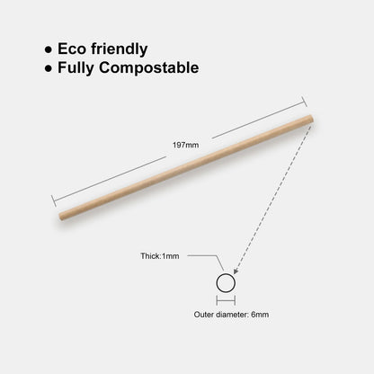 100 Pcs Eco Friendly Vintage Kraft Paper Disposable Straws