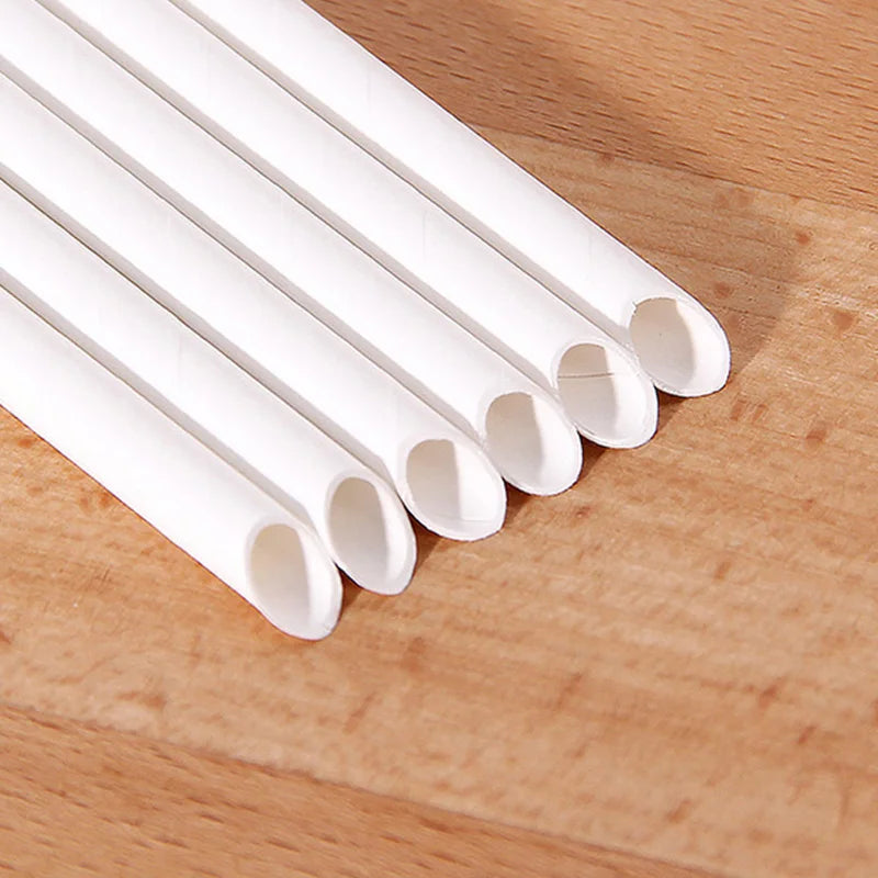 Corn Starch Disposable Straw 12mm White 100pcs