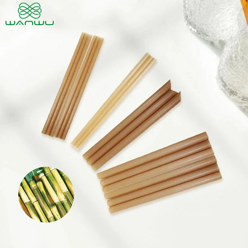 Sugarcane Straws 6mm Natural 100pcs