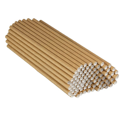 100 Pcs Eco Friendly Vintage Kraft Paper Disposable Straws