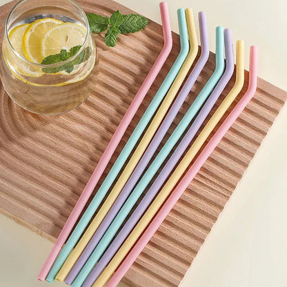 Silicone Straws Colourful Reusable 4pcs