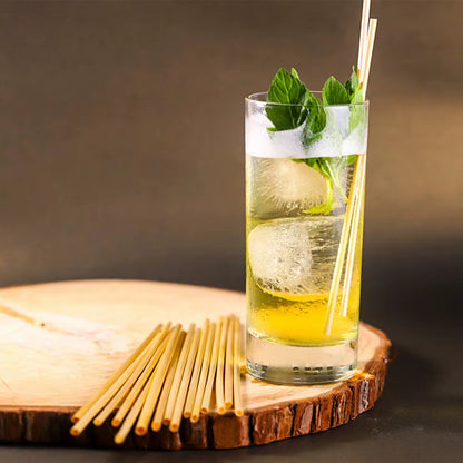 300 Pcs Eco-Friendly Bamboo Straws - Reusable, Biodegradable, and Chemical-Free for All Your Party Needs