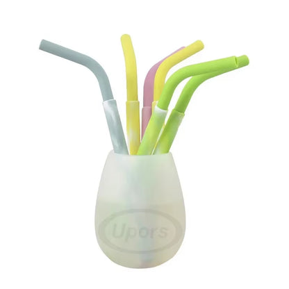 Eco-Friendly Collapsible Silicone Straw with Box - Reusable & Portable Folding Straw