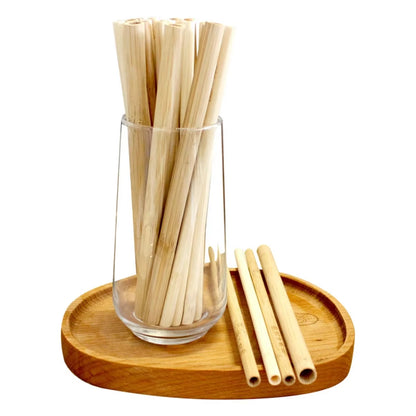 10Pcs Reusable Bamboo Straw Natural Bamboo Drinking Straws Sustainable Biodegradable Eco-Friendly Straws for Cocktail Milkshake